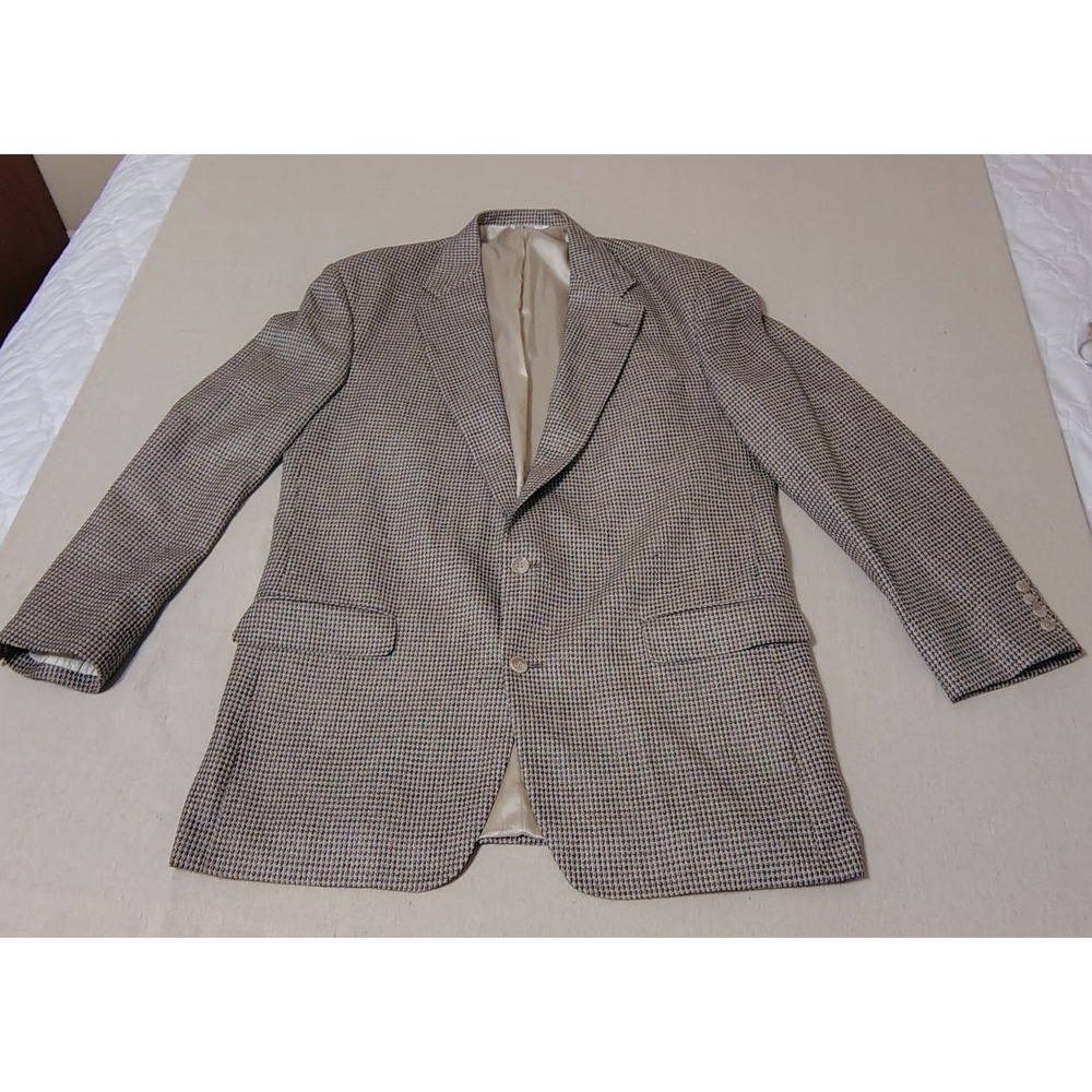 Palm Beach REPP Big Tall Houndstooth Blazer Jacket Mens Made in USA‎ 48L